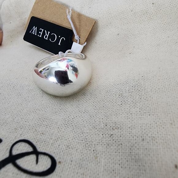 NWT J. Crew Sculptured Orb Silver Mirror Ring Size 6 - Picture 8 of 9